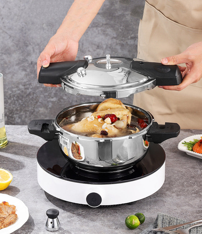 Stainless Steel Pressure Cooker Mini 1.8L Pressure Pot Outdoor Quick Cooking Pot For Induction Ceramic Stove Gas Heating