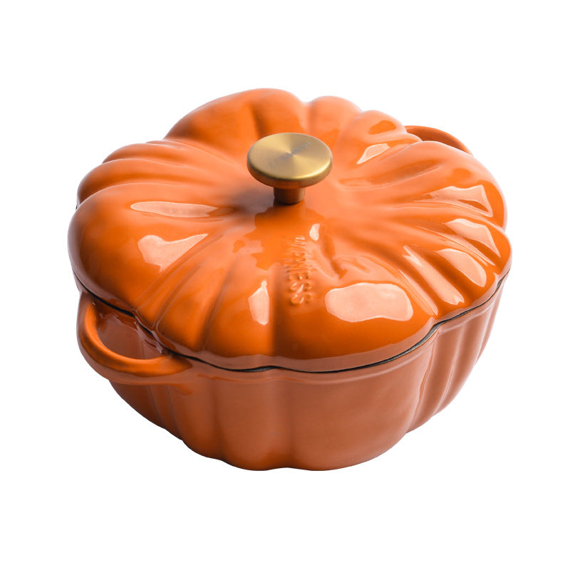 Cast iron Pumpkin Enamel soup pot 16cm 20cm multi functional pot for gas stove and induction cooker