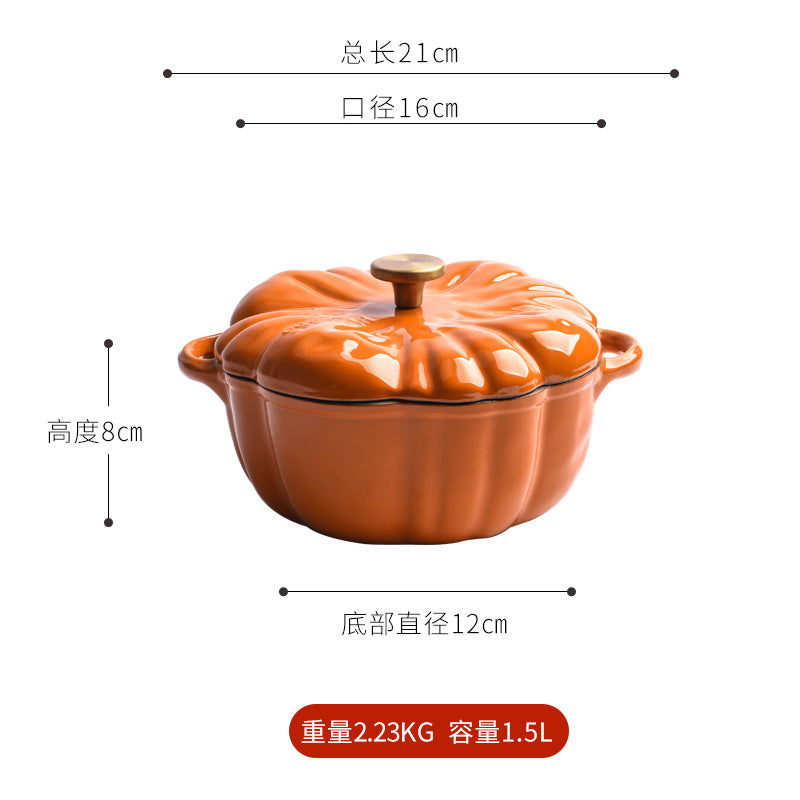 Cast iron Pumpkin Enamel soup pot 16cm 20cm multi functional pot for gas stove and induction cooker