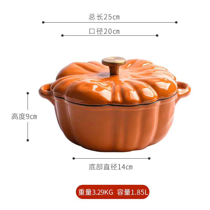 Cast iron Pumpkin Enamel soup pot 16cm 20cm multi functional pot for gas stove and induction cooker