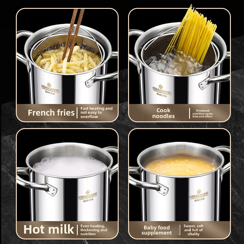 316 stainless steel fryer pot household multifunctional deepening with filter commercial tempura special fryer