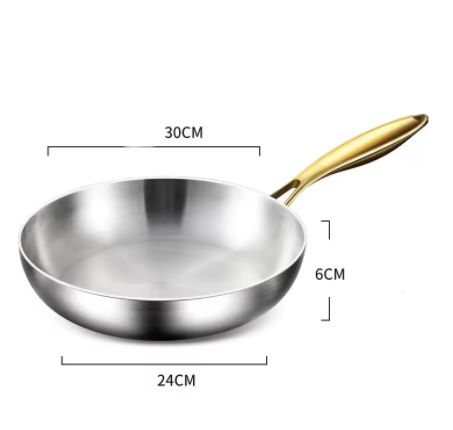 316 Stainless Steel Frying Pan Wok Pan Nonstick Cooking Fried Steak Gas Stove Pot Induction General Saucepan Kitchen Cookware