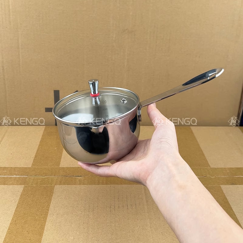 316 stainless steel milk pot uncoated food-grade baby auxiliary food pot sauce pan for gas and induction cooker