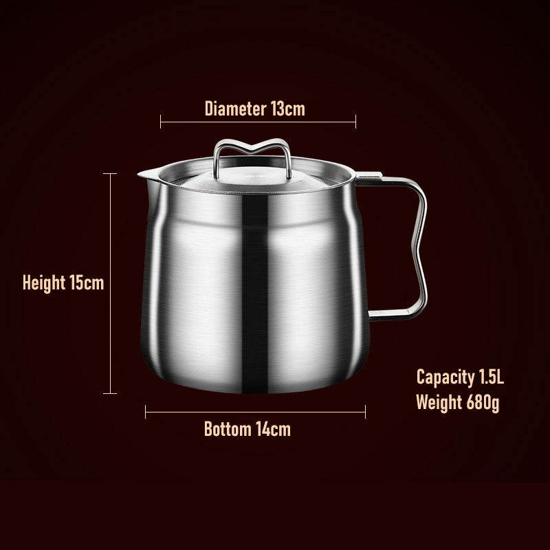 High Quality Modern Stainless Steel Bacon Grease Container with Strainer Home Kitchen Cooking Oil Pot Hotel Use