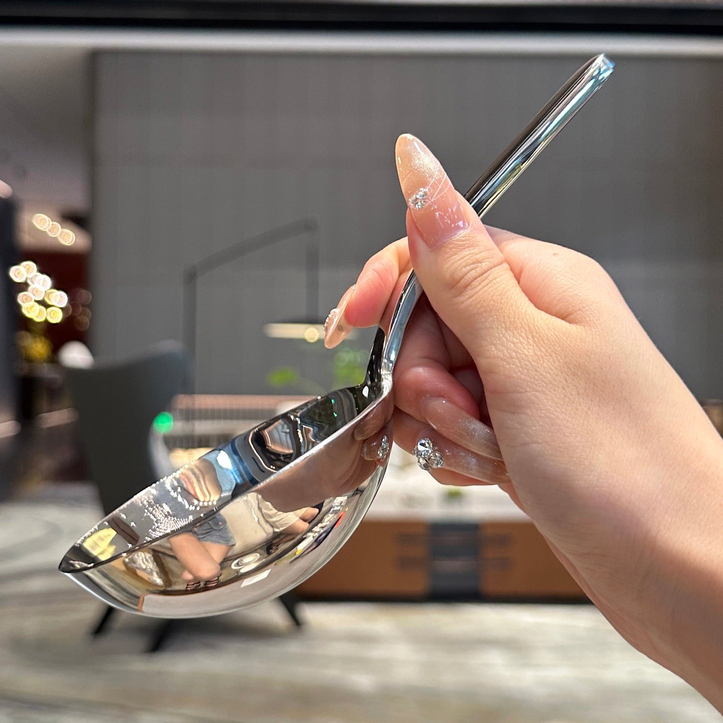 stainless steel Soup Drinking Spoon Household thickened long handle Kitchen Seasoning Porridge Large Spoon