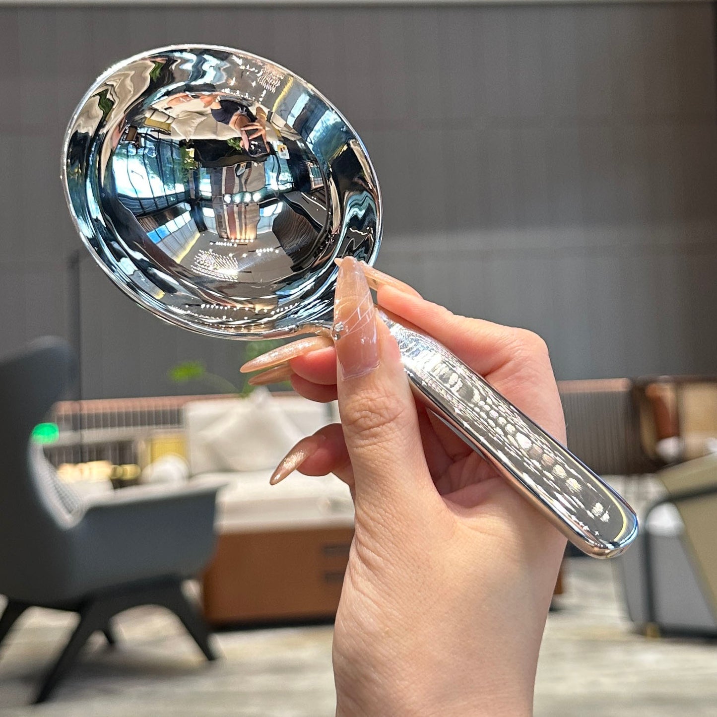 stainless steel Soup Drinking Spoon Household thickened long handle Kitchen Seasoning Porridge Large Spoon