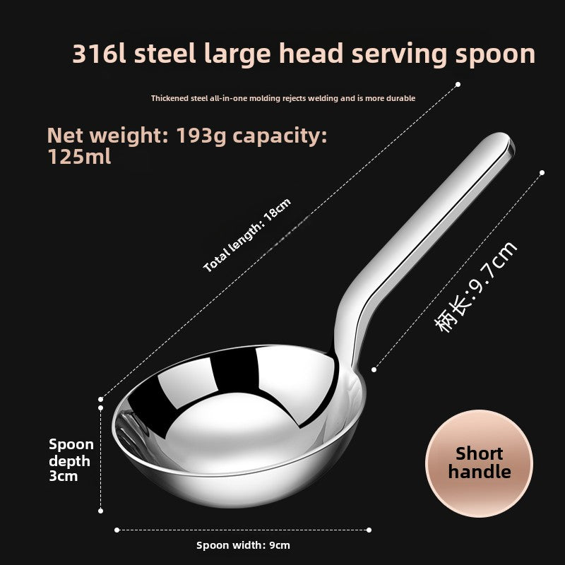 stainless steel Soup Drinking Spoon Household thickened long handle Kitchen Seasoning Porridge Large Spoon
