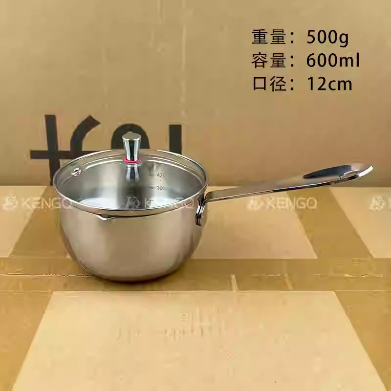 316 stainless steel milk pot uncoated food-grade baby auxiliary food pot sauce pan for gas and induction cooker