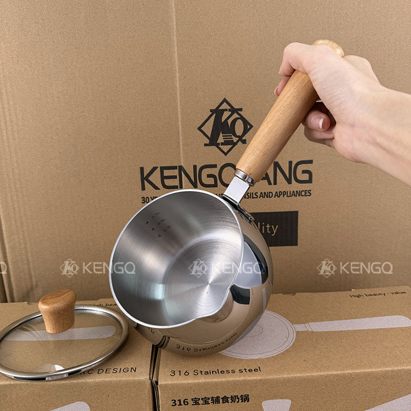 316 stainless steel milk pan 12cm 850ml snow pan sauce pan for induction cooker gas stove