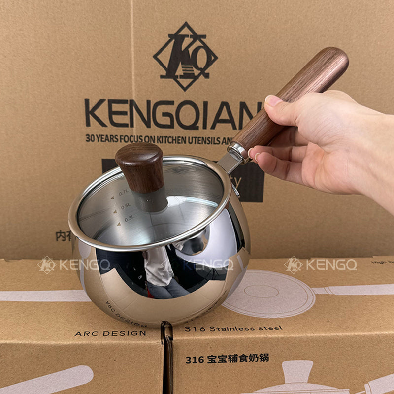 316 stainless steel milk pan 12cm 850ml snow pan sauce pan for induction cooker gas stove