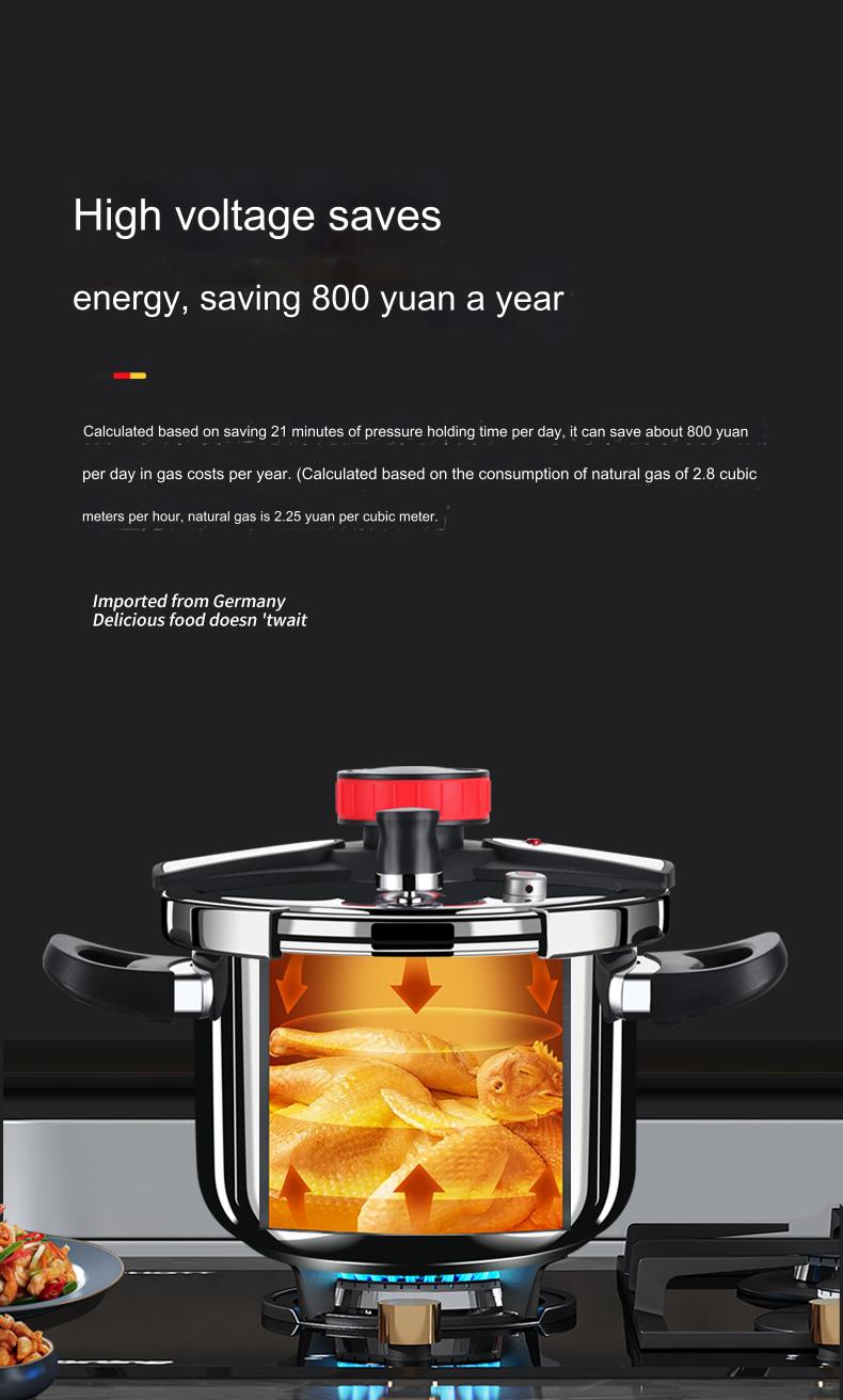 5L/6L Gas Stove Thickened Pressure Cooker Multifunctional Pressure-Limited Explosion-proof Stainless Steel Kitchen Pressure Pot