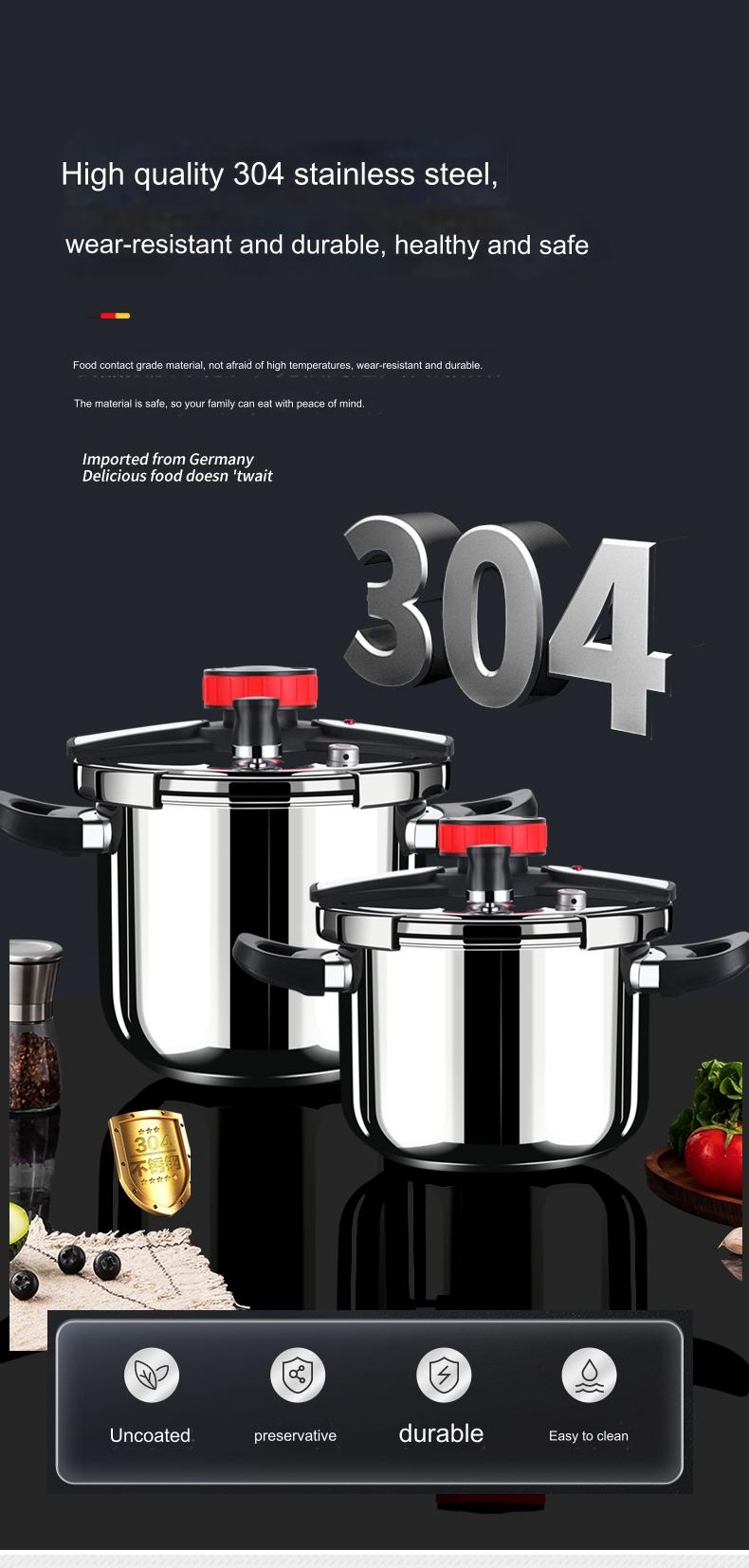 5L/6L Gas Stove Thickened Pressure Cooker Multifunctional Pressure-Limited Explosion-proof Stainless Steel Kitchen Pressure Pot