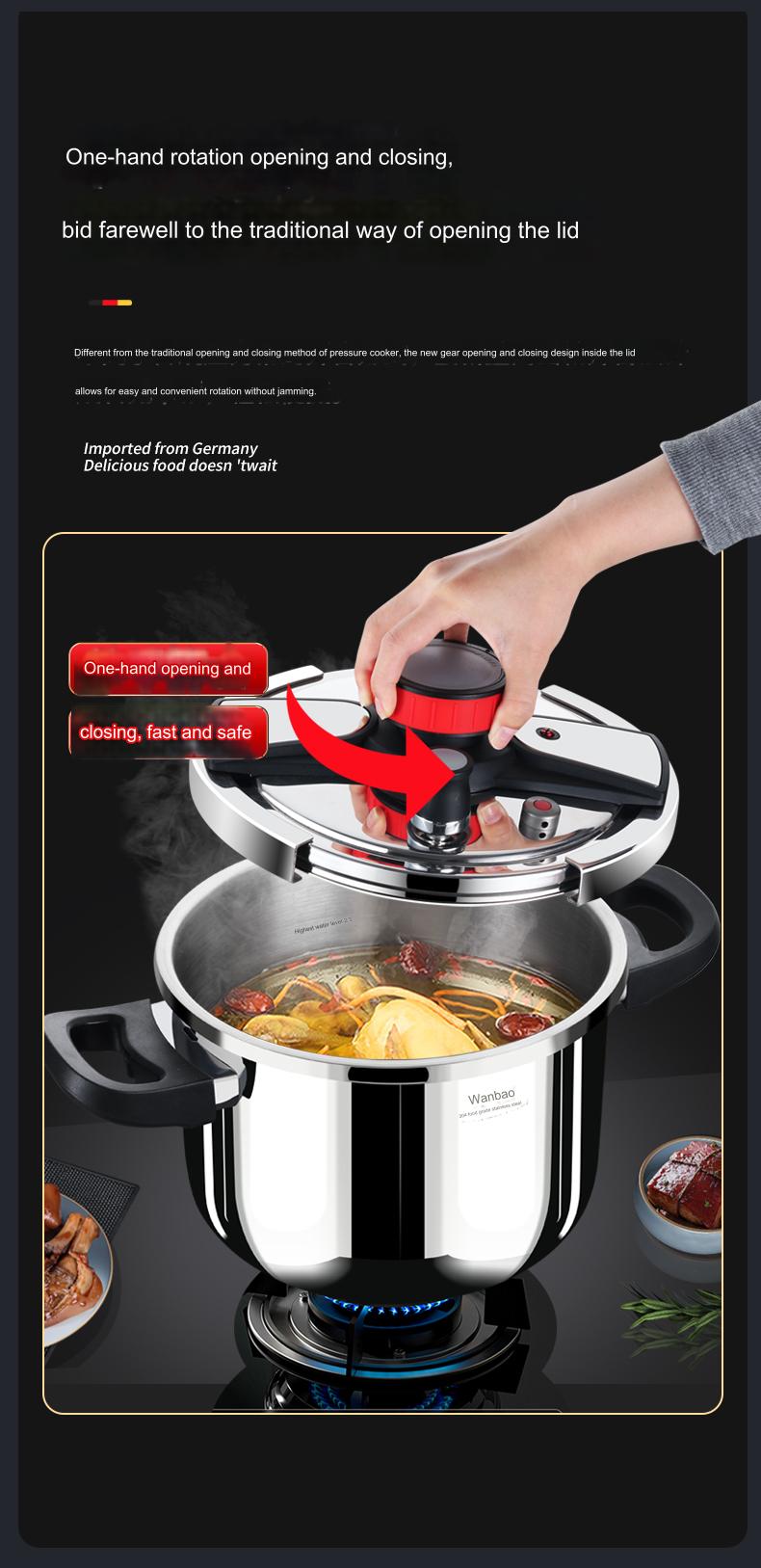 5L/6L Gas Stove Thickened Pressure Cooker Multifunctional Pressure-Limited Explosion-proof Stainless Steel Kitchen Pressure Pot